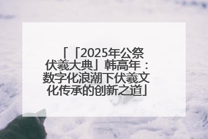 「2025年公祭伏羲大典」韩高年：数字化浪潮下伏羲文化传承的创新之道