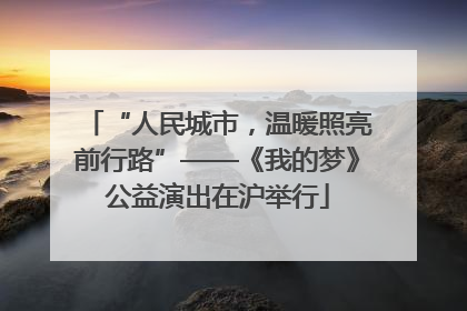 “人民城市，温暖照亮前行路”——《我的梦》公益演出在沪举行