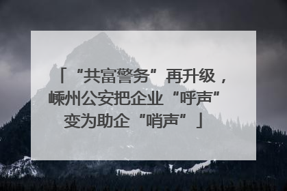 “共富警务”再升级，嵊州公安把企业“呼声”变为助企“哨声”