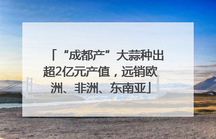 “成都产”大蒜种出超2亿元产值，远销欧洲、非洲、东南亚