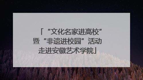 “文化名家进高校”暨“非遗进校园”活动走进安徽艺术学院