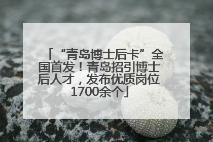 “青岛博士后卡”全国首发！青岛招引博士后人才，发布优质岗位1700余个