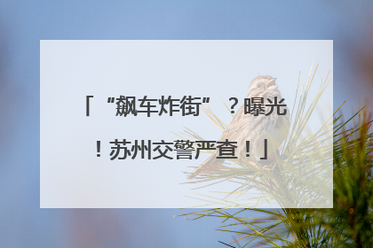 “飙车炸街”？曝光！苏州交警严查！