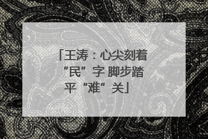 王涛：心尖刻着“民”字 脚步踏平“难”关