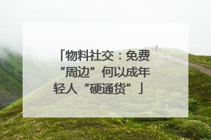 物料社交：免费“周边”何以成年轻人“硬通货”