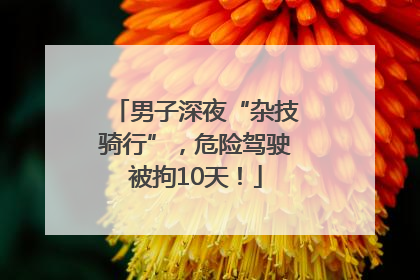 男子深夜“杂技骑行”，危险驾驶被拘10天！