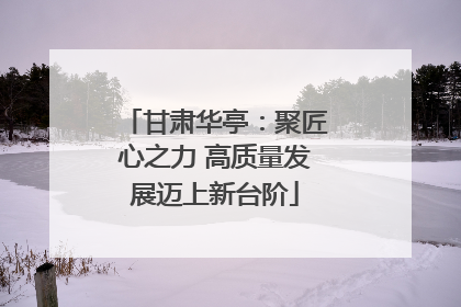 甘肃华亭：聚匠心之力 高质量发展迈上新台阶