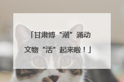 甘肃博“潮”涌动 文物“活”起来啦！