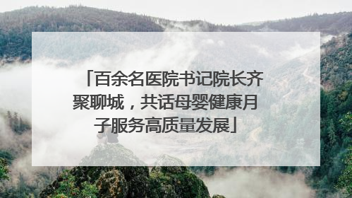 百余名医院书记院长齐聚聊城，共话母婴健康月子服务高质量发展