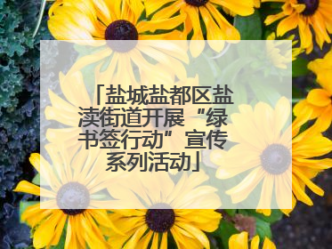 盐城盐都区盐渎街道开展“绿书签行动”宣传系列活动
