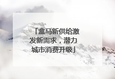 盒马新供给激发新需求，潜力城市消费升级