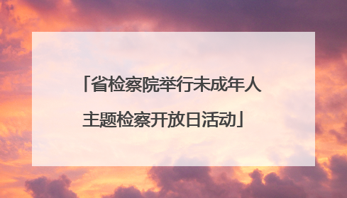 省检察院举行未成年人主题检察开放日活动