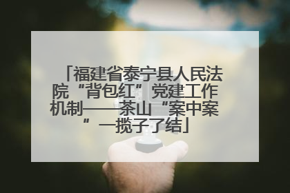 福建省泰宁县人民法院“背包红”党建工作机制——茶山“案中案”一揽子了结