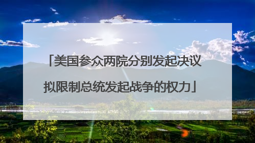 美国参众两院分别发起决议 拟限制总统发起战争的权力