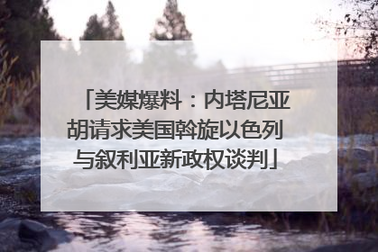 美媒爆料：内塔尼亚胡请求美国斡旋以色列与叙利亚新政权谈判