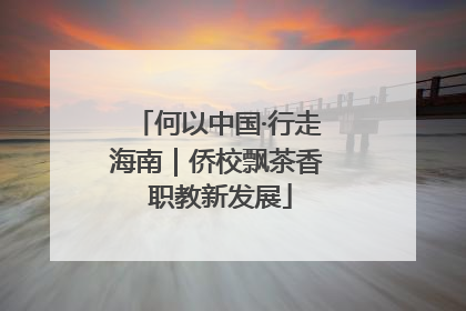 何以中国·行走海南｜侨校飘茶香 职教新发展