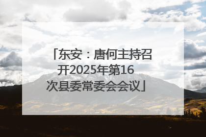 东安：唐何主持召开2025年第16次县委常委会会议