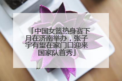 中国女篮热身赛下月在济南举办，张子宇有望在家门口迎来国家队首秀