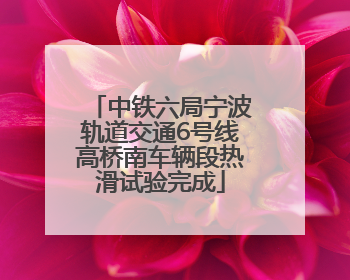 中铁六局宁波轨道交通6号线高桥南车辆段热滑试验完成