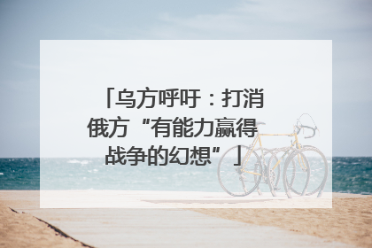 乌方呼吁：打消俄方“有能力赢得战争的幻想”