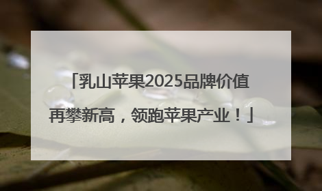 乳山苹果2025品牌价值再攀新高，领跑苹果产业！