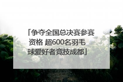 争夺全国总决赛参赛资格 超600名羽毛球爱好者竞技成都