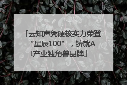 云知声凭硬核实力荣登“星辰100”，铸就AI产业独角兽品牌
