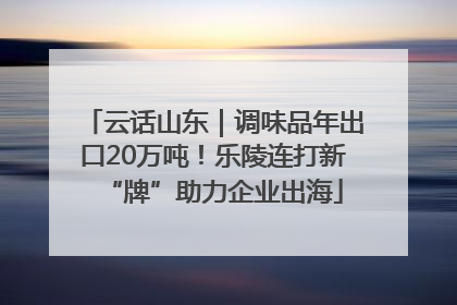 云话山东｜调味品年出口20万吨！乐陵连打新“牌”助力企业出海