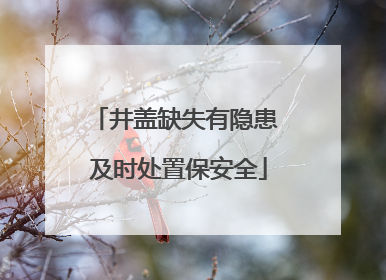 井盖缺失有隐患 及时处置保安全
