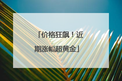 价格狂飙！近期涨幅超黄金