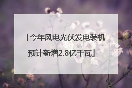 今年风电光伏发电装机预计新增2.8亿千瓦