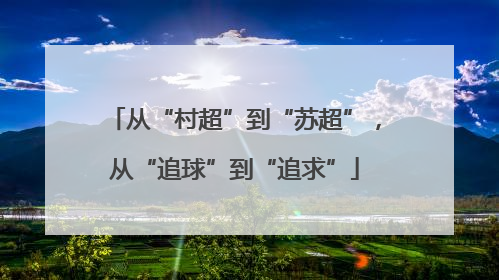 从“村超”到“苏超”，从“追球”到“追求”
