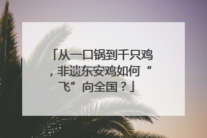 从一口锅到千只鸡，非遗东安鸡如何“飞”向全国？