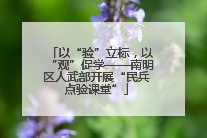 以“验”立标，以“观”促学——南明区人武部开展“民兵点验课堂”