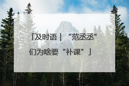及时语｜“范丞丞”们为啥要“补课”