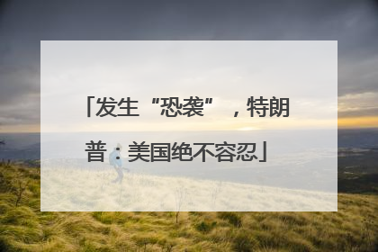 发生“恐袭”，特朗普：美国绝不容忍