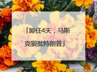 卸任4天，马斯克狠批特朗普