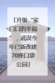 升级“家门口的幸福”，武汉今年已新改建70座口袋公园