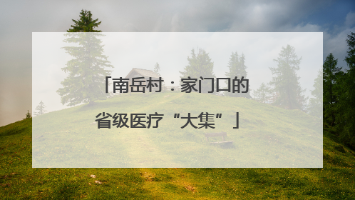 南岳村：家门口的省级医疗“大集”