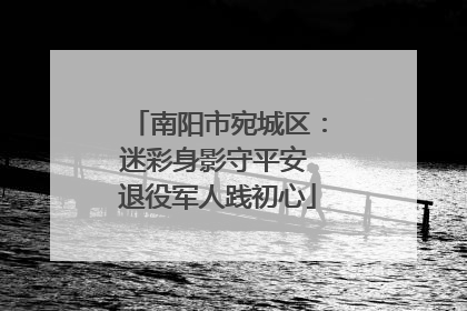 南阳市宛城区：迷彩身影守平安 退役军人践初心