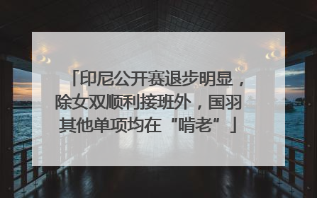 印尼公开赛退步明显，除女双顺利接班外，国羽其他单项均在“啃老”