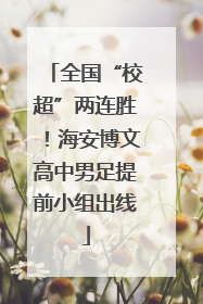 全国“校超”两连胜！海安博文高中男足提前小组出线