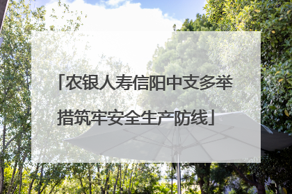农银人寿信阳中支多举措筑牢安全生产防线