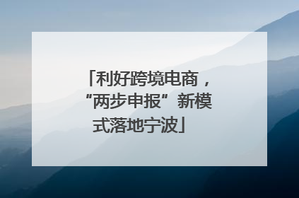 利好跨境电商，“两步申报”新模式落地宁波