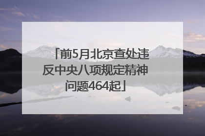 前5月北京查处违反中央八项规定精神问题464起