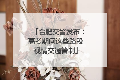 合肥交警发布：高考期间这些路段视情交通管制