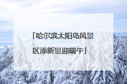 哈尔滨太阳岛风景区添新景迎端午