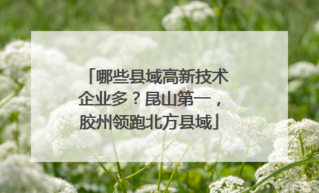 哪些县域高新技术企业多？昆山第一，胶州领跑北方县域