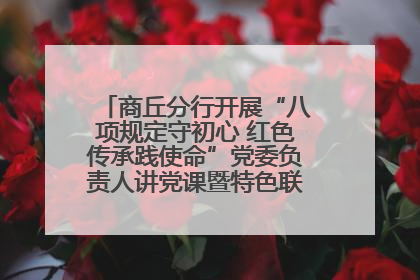 商丘分行开展“八项规定守初心 红色传承践使命”党委负责人讲党课暨特色联合党建活动