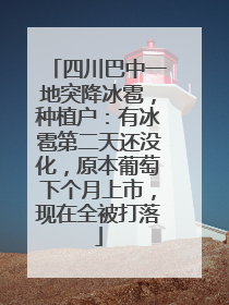 四川巴中一地突降冰雹，种植户：有冰雹第二天还没化，原本葡萄下个月上市，现在全被打落